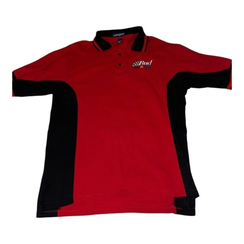 Bud Racing Vintage Polo Shirt Single Stitch Size XL Swingster Made In USA‎